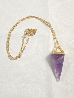 Genuine Amethyst 4 Point Spike Pendant